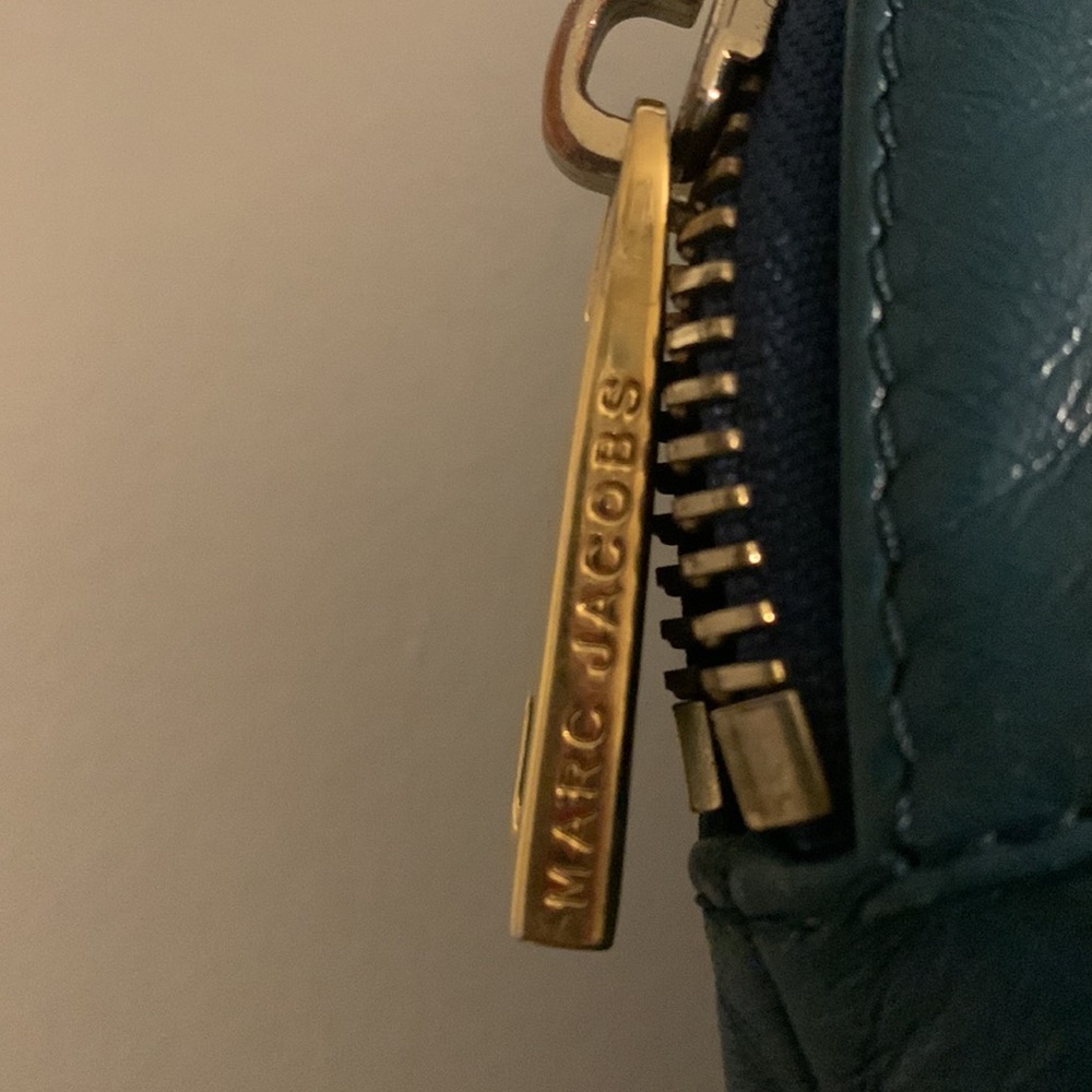 Large Marc Jacobs - Teal Color Leather Purse Hand/Shoulder Bag - Picture 3 of 15